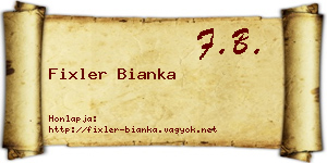 Fixler Bianka névjegykártya